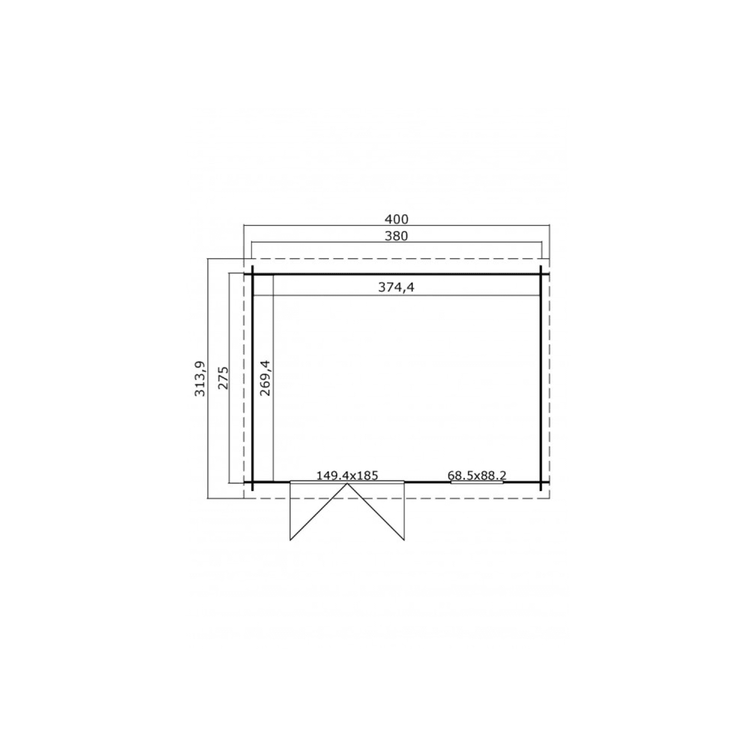 Abri de jardin SANTA FE 10m2 – 28mm — miniature 2