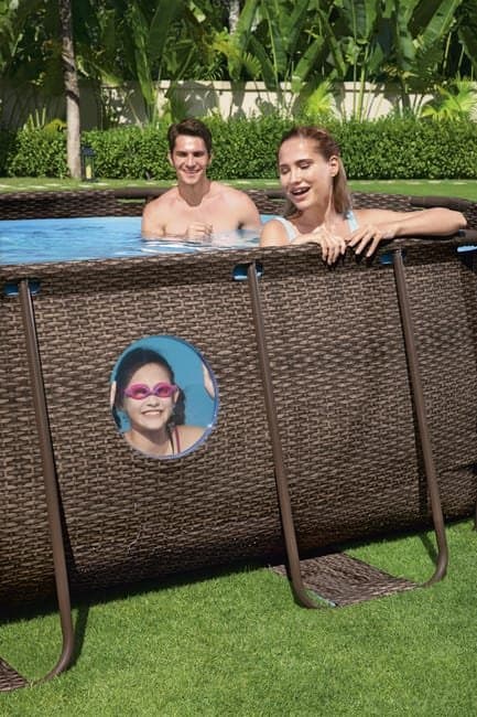 Piscine BESTWAY hors sol ovale Power Steel Swim Vista rotin 488 x 305 x 107cm — vue 3